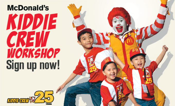 mcdonalds kiddie crew workshop 2017 schedule