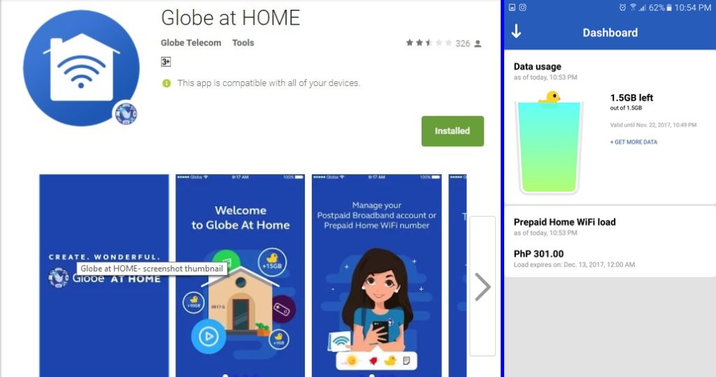 globe at home wifi app