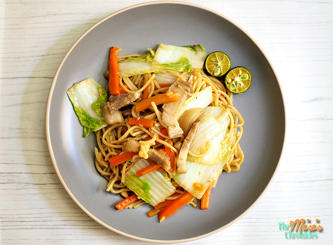 pancit canton recipe flatlay