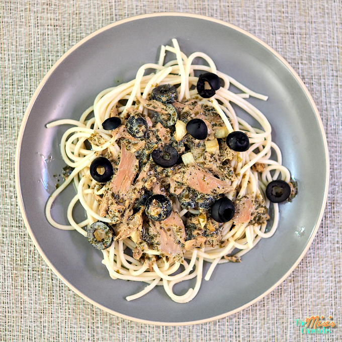 tuna pesto with olives recipe